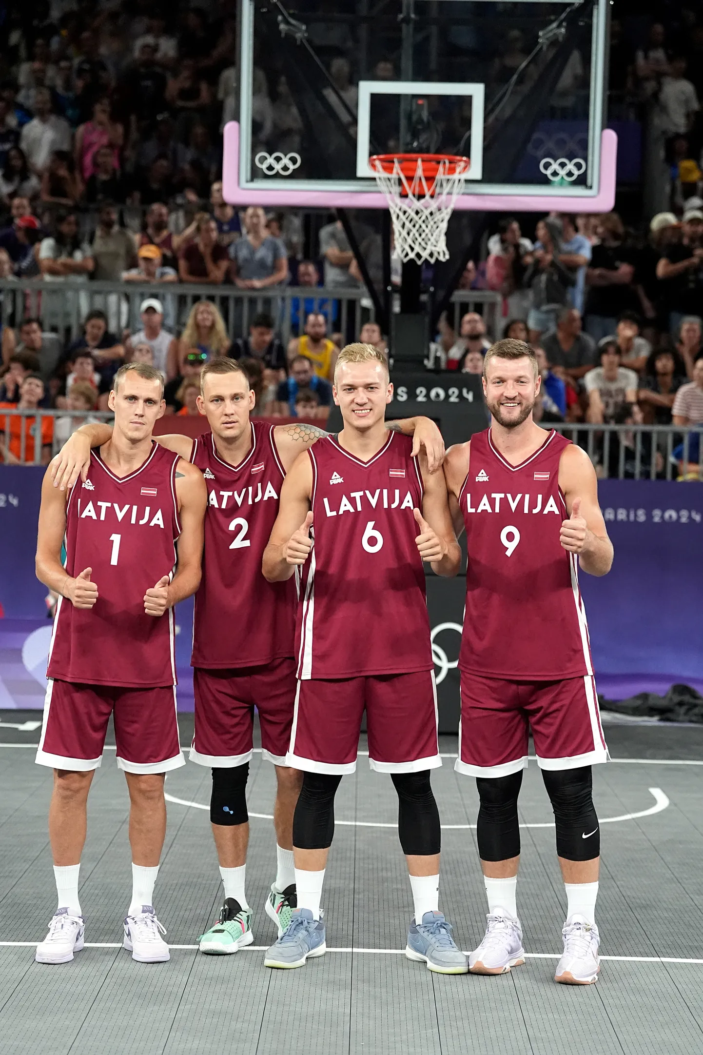 3x3 basketbolisti Nauris Miezis (no kreisās), Kārlis Lasmanis, Francis Lācis un Zigmārs Raimo