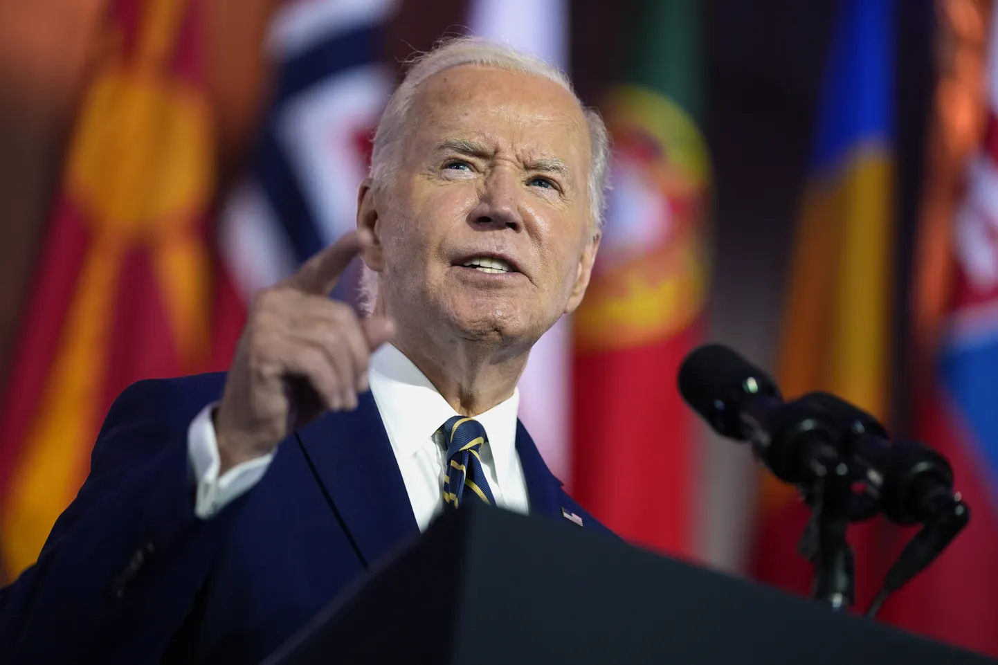 81-aastane USA president Joe Biden pidas 9. juulil 2024 Washingtonis NATO tippkohtumise avakõne, milles ütles, et sõjaline liit on 75-aastane