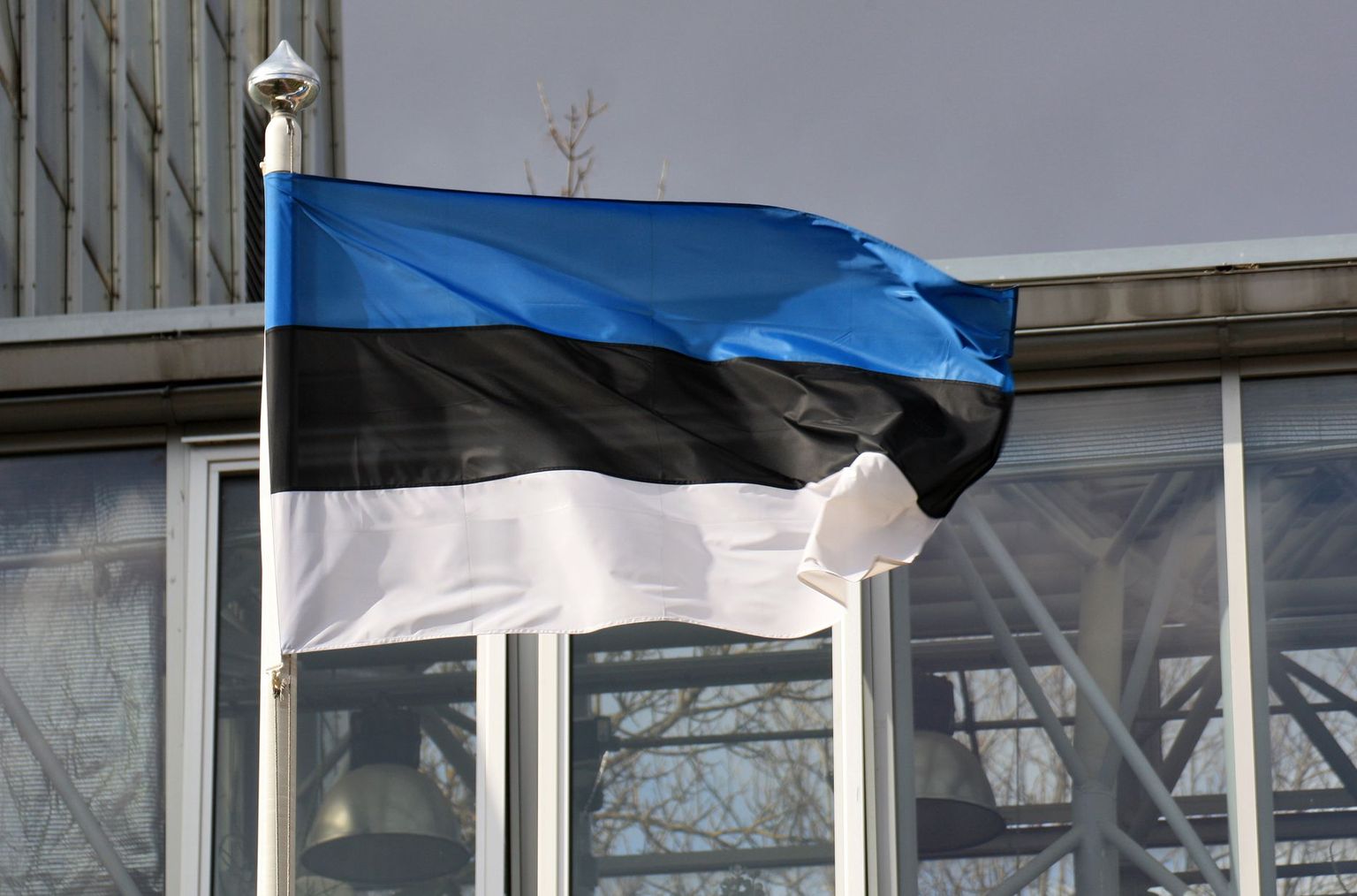 Eesti lipp Tartu botaanikaaia ees