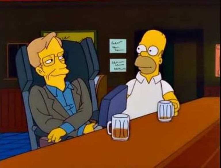 Stephen Hawkingi animategelane seriaalis «Simpsonid» koos Homer Simpsoniga