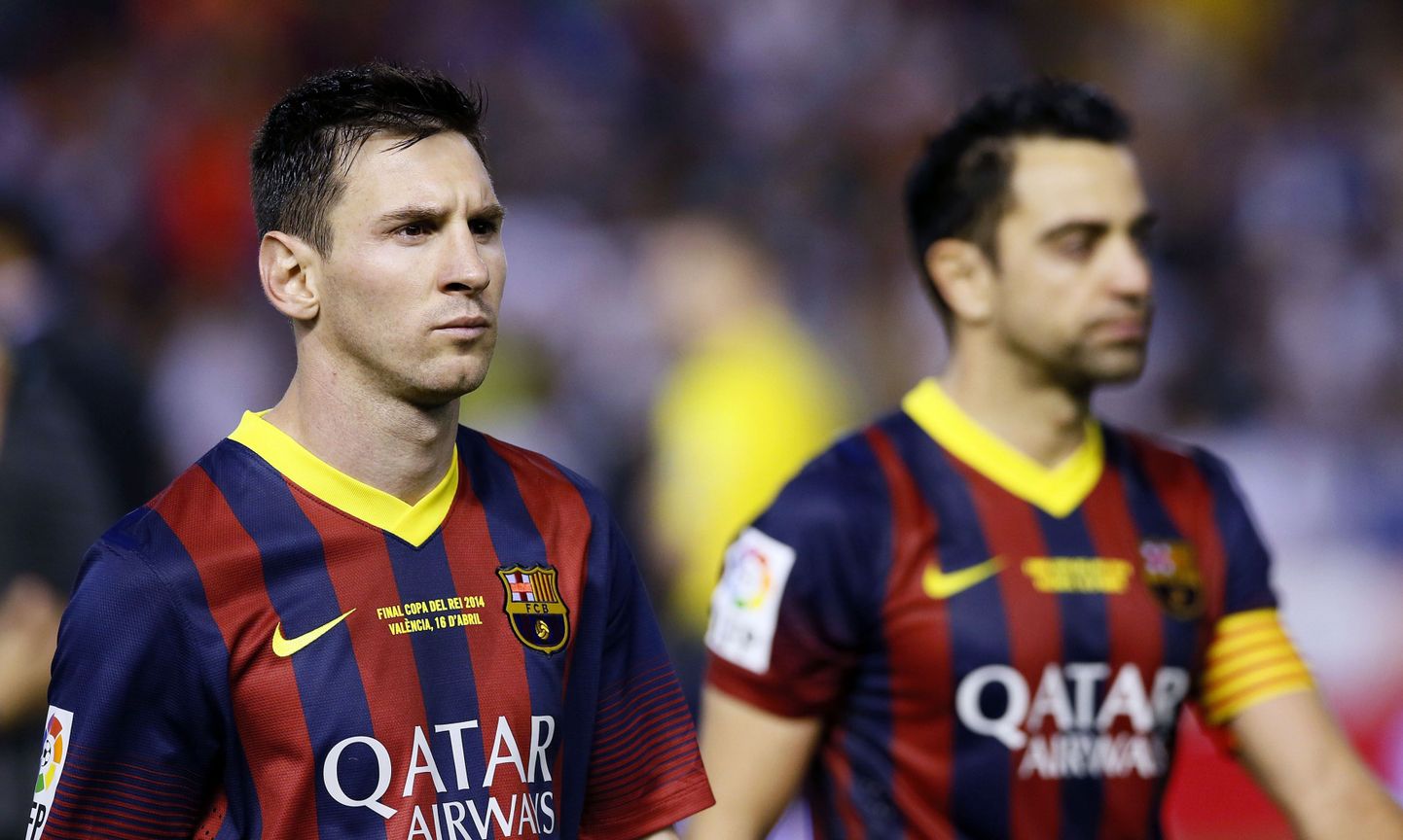 Xavi Hernandez (paremal) ja Lionel Messi.
