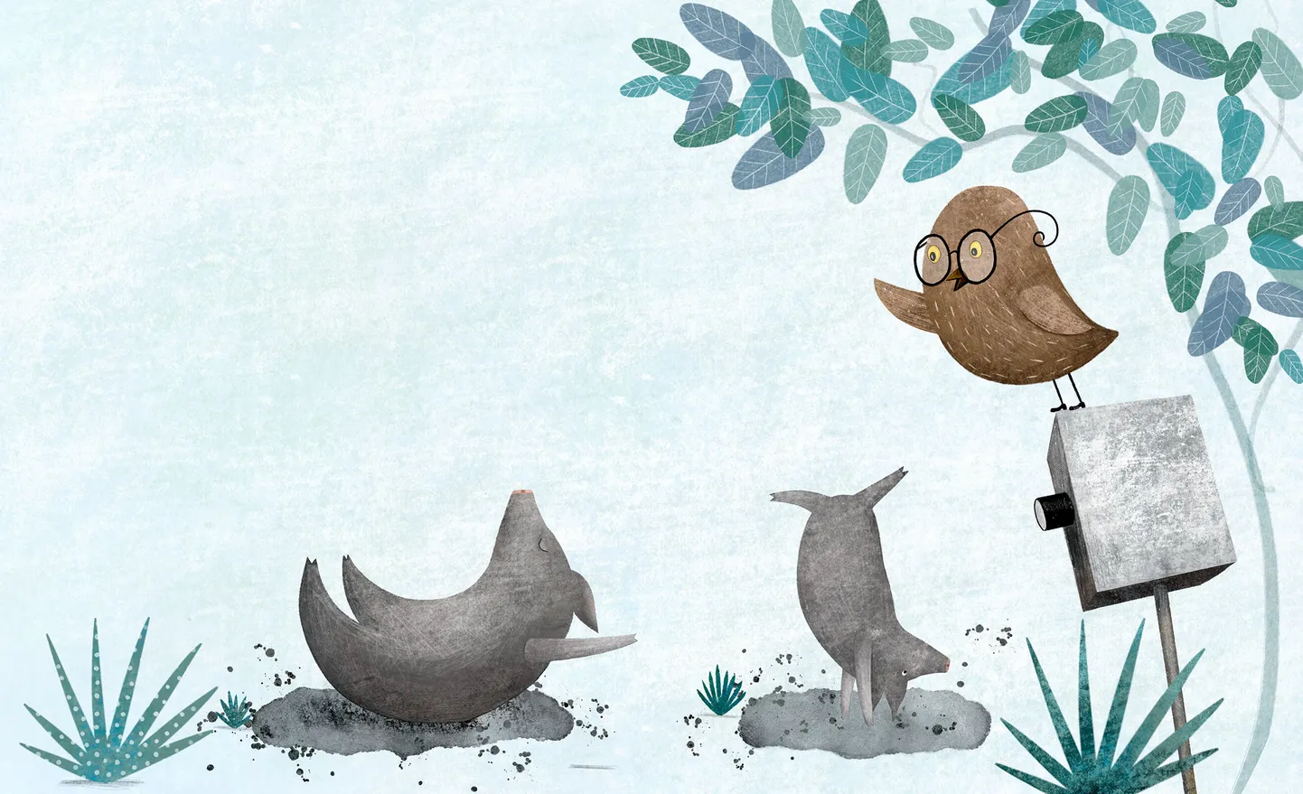 Metsarahvas klaasist silmas. Tuulike Kivestu-Rotella illustratsioon Margus Haava raamatule «Hundiema ühepajatoidu saladus».