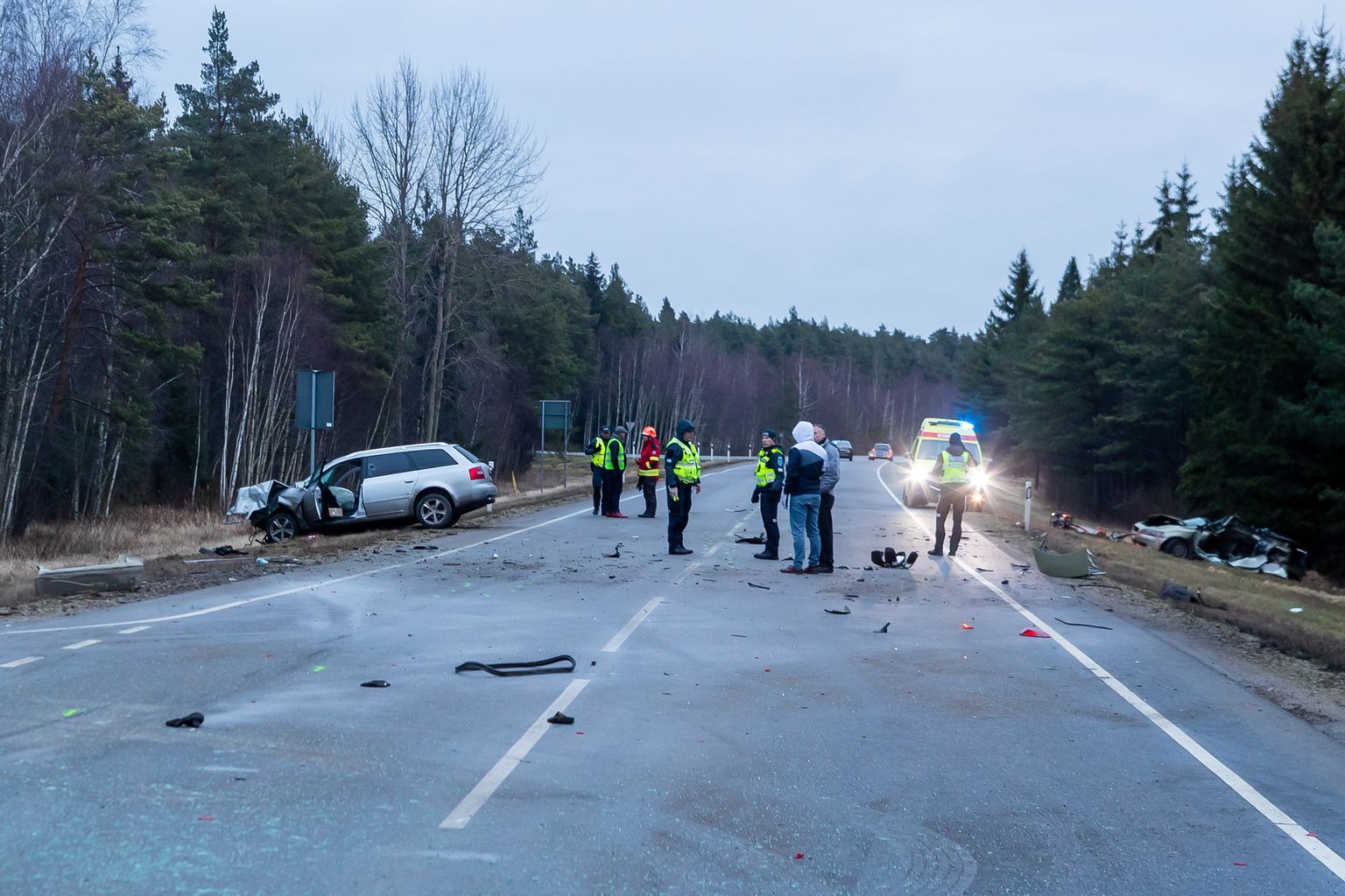 Авария на 128-м километре шоссе Ристи-Виртсу-Куйвасту на Сааремаа.