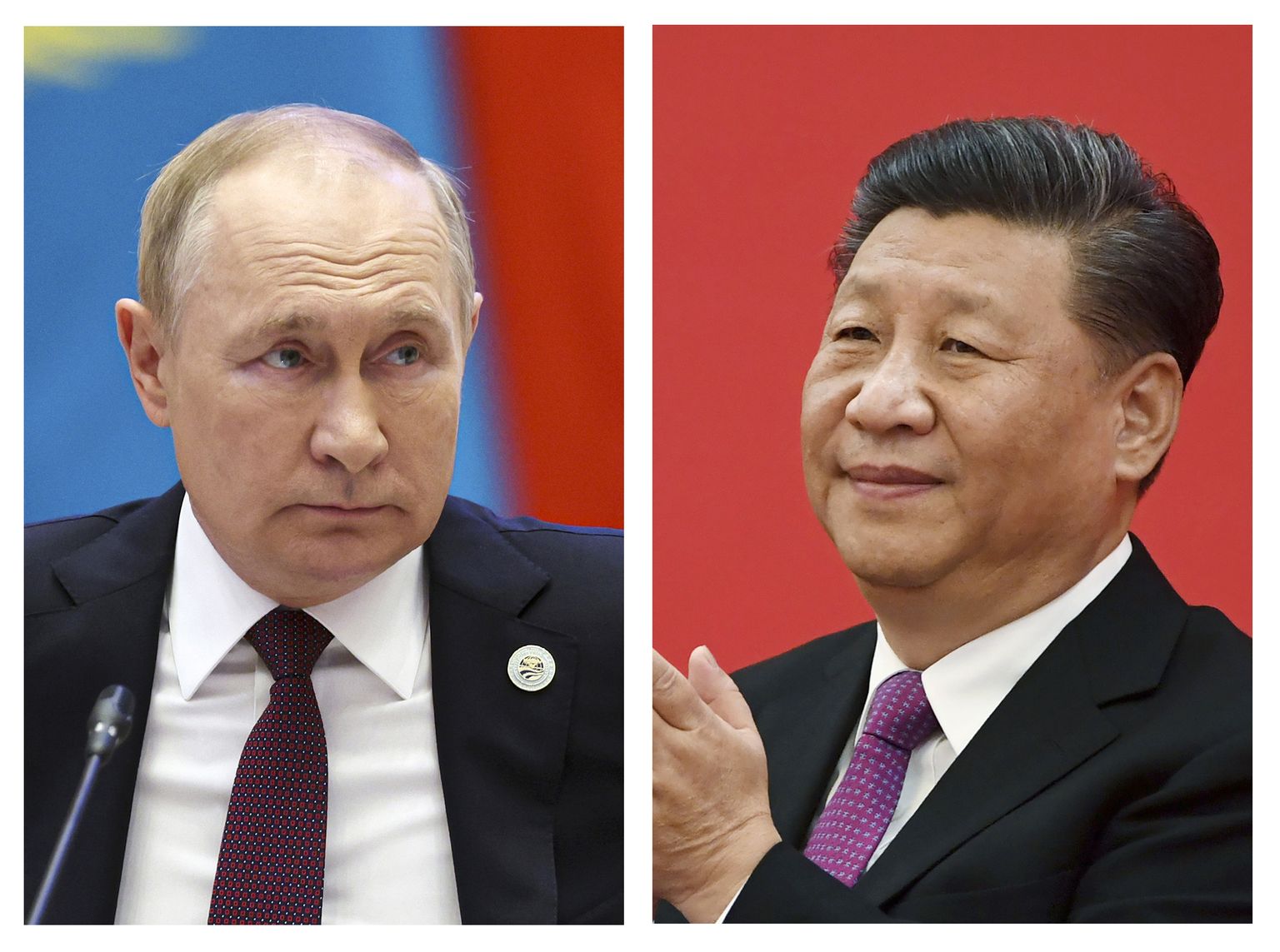 Президент России Владимир Путин и председатель КНР Си Цзиньпин.