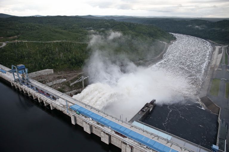 Üleujutus Bureja jõe hüdroelektrijaamas 2013. aastal.