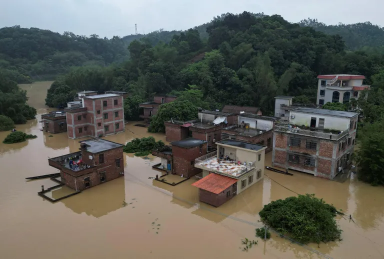 Затопленная деревня в провинции Гуандун