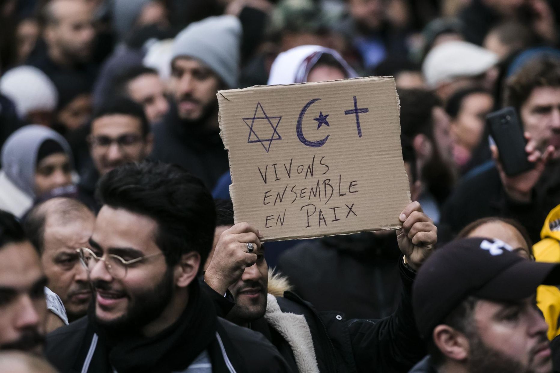 Islamofoobia vastane meeleavaldus Pariisis 2019. aasta novembris.