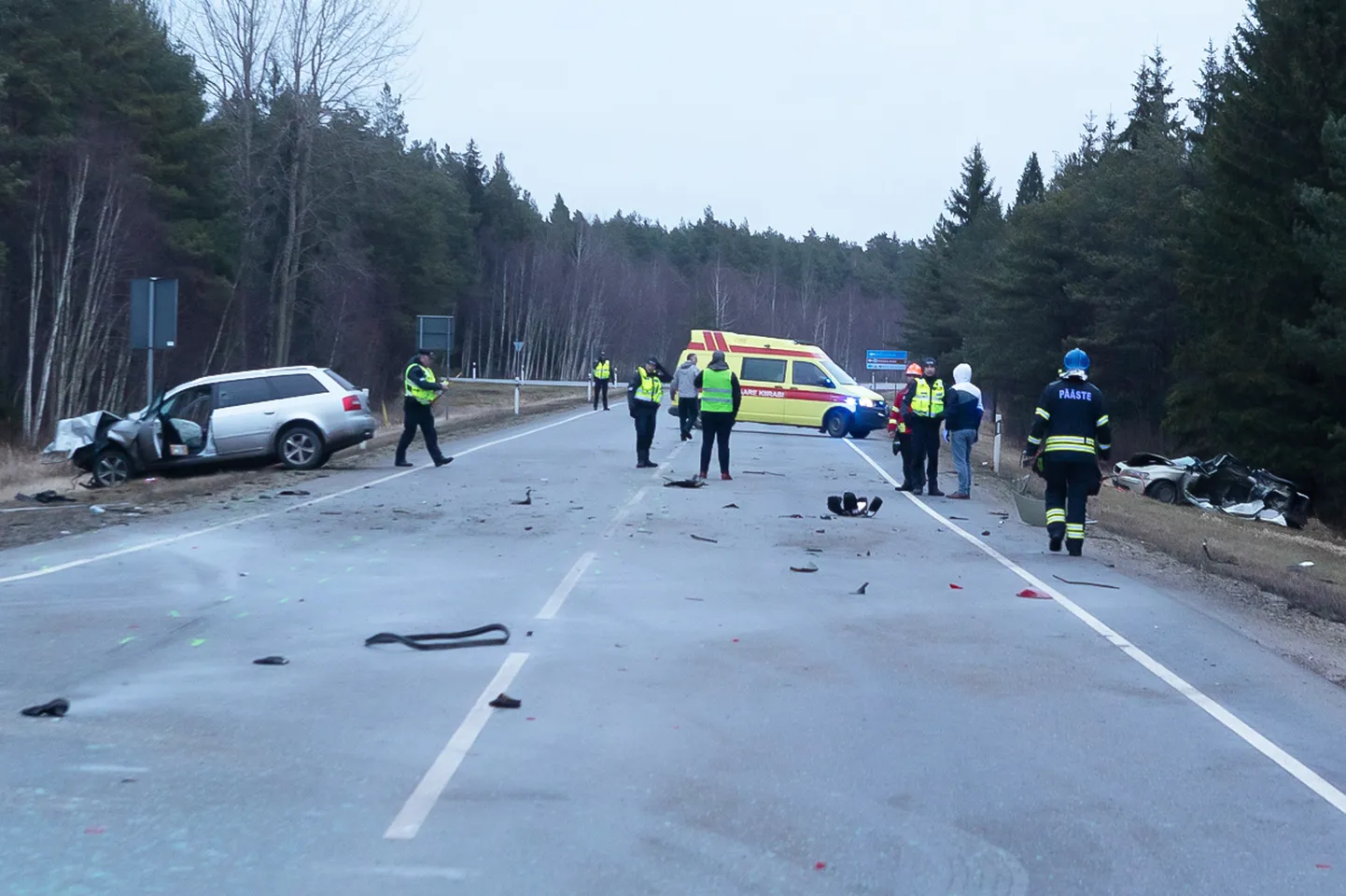 Авария на 128-м километре шоссе Ристи-Виртсу-Куйвасту на Сааремаа.