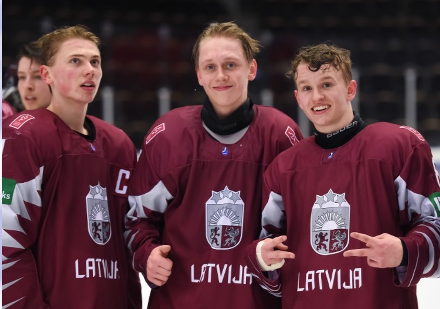 Latvijas U-18 izlases hokejisti.