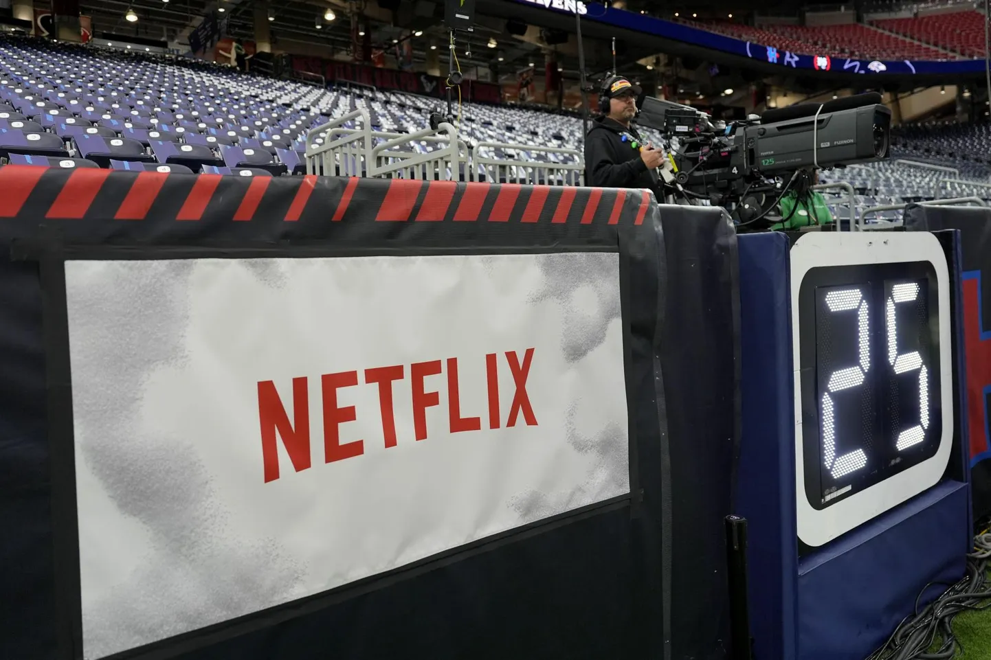 Houstoni jalgpallistaadion 25. detsembril, kust Netflix kandis üle Ameerika jalgpallimatši Houston Texansi ja Baltimore Ravens, Wednesday vahel.