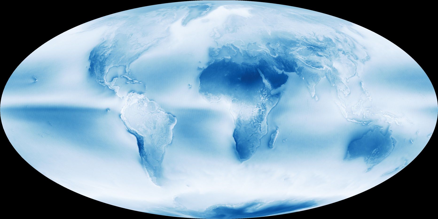 NASA kaart Maad ümbritsevatest pilvedes