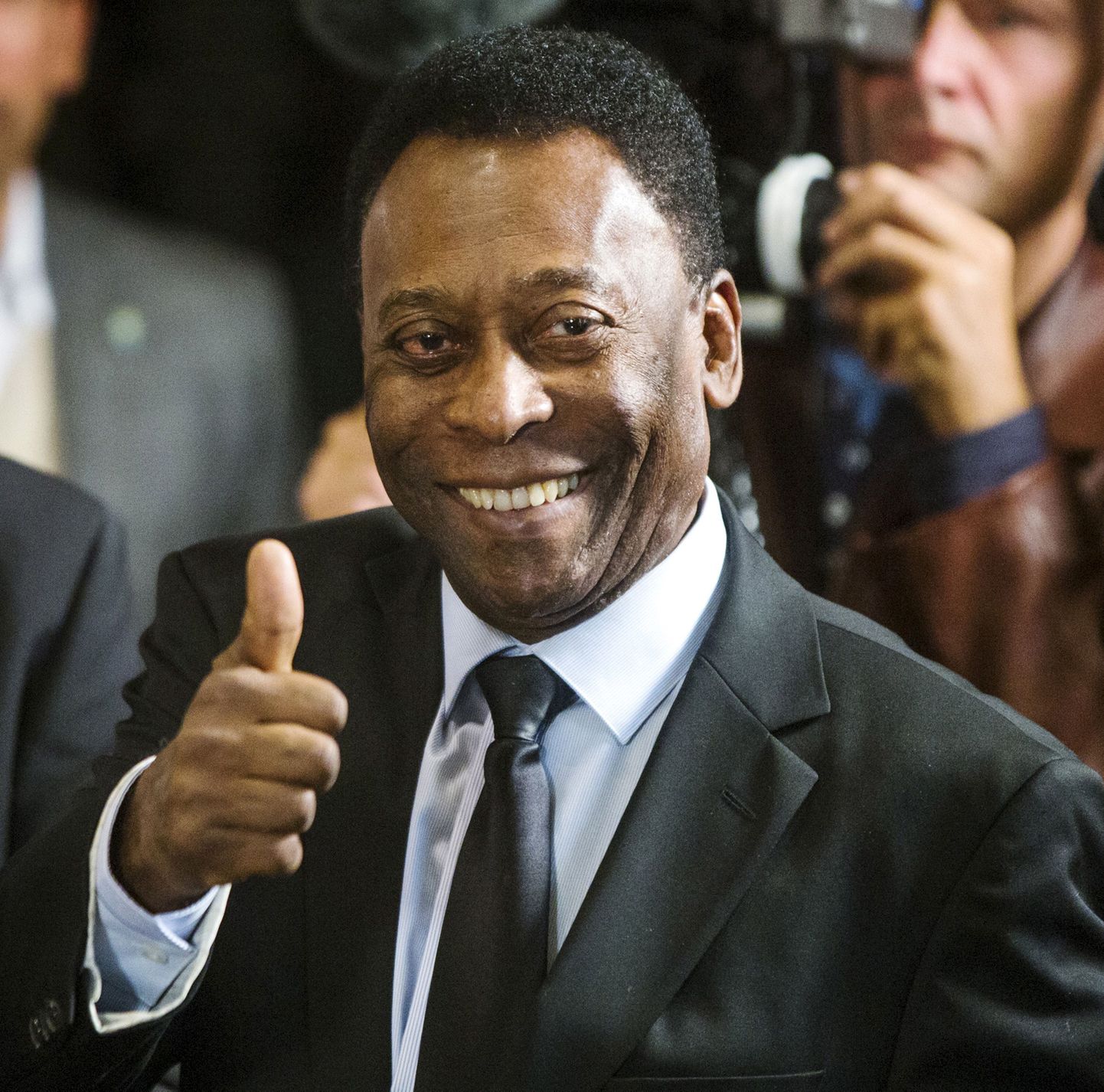 Former Brazilian soccer star Pele poses for photograph after he ceremonially turned on the lights of the Empire State Building during an event to celebrate the start of the New York Cosmos 2015 season, in New York in this April 17, 2015 file photo.  Pele has undergone prostate surgery and is in stable condition, a Sao Paulo hospital said on May 7. This is the second time Pele, 74, has been hospitalized in six months. In a statement, the Albert Einstein Hospital said Pele had undergone a transurethral resection of the prostate. According to the U.S. National Institutes of Health's website, the procedure involves removing an internal part of the prostate gland in order to treat an enlarged prostate.  REUTERS/Lucas Jackson/Files
