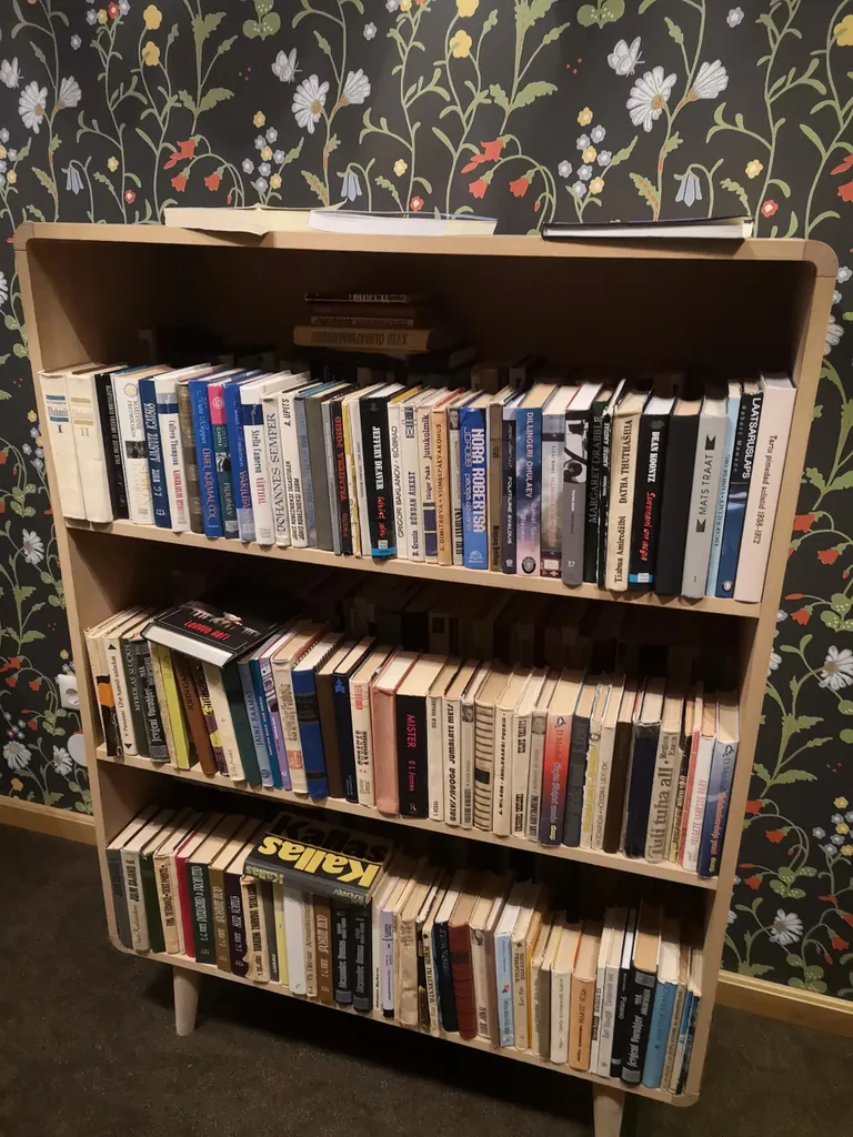 Raamatukogukapp teostega, mis võivad paljudel juhtudel olla veetnud siin maailmas lugejast kauem aega. FOTO: