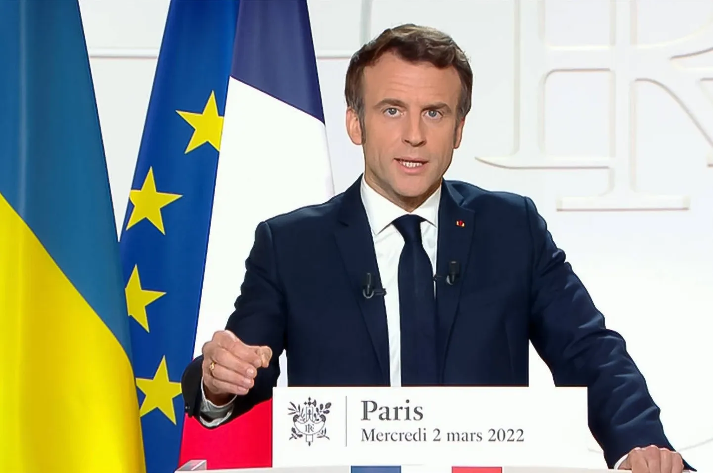 Prantsusmaa president Emmanuel Macron tegi eile seoses Ukraina sõjaga telepöördumise prantsuse kanalitel.