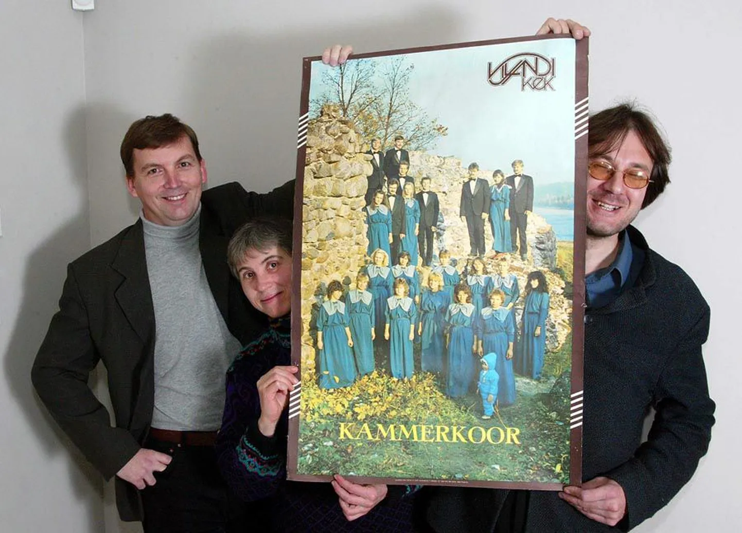 Meenutus kooriloost: Andrus Rooks, Riina Trumm ja Ago Rehand novembris 2003.