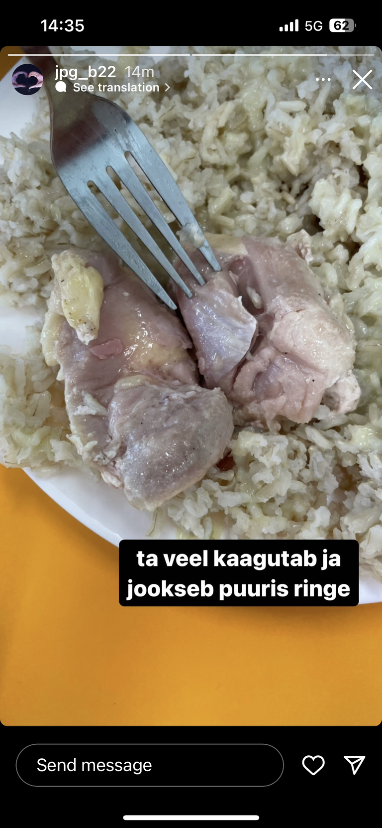 Esmaspäeval olid Poska gümnastide menüüs toores kana.