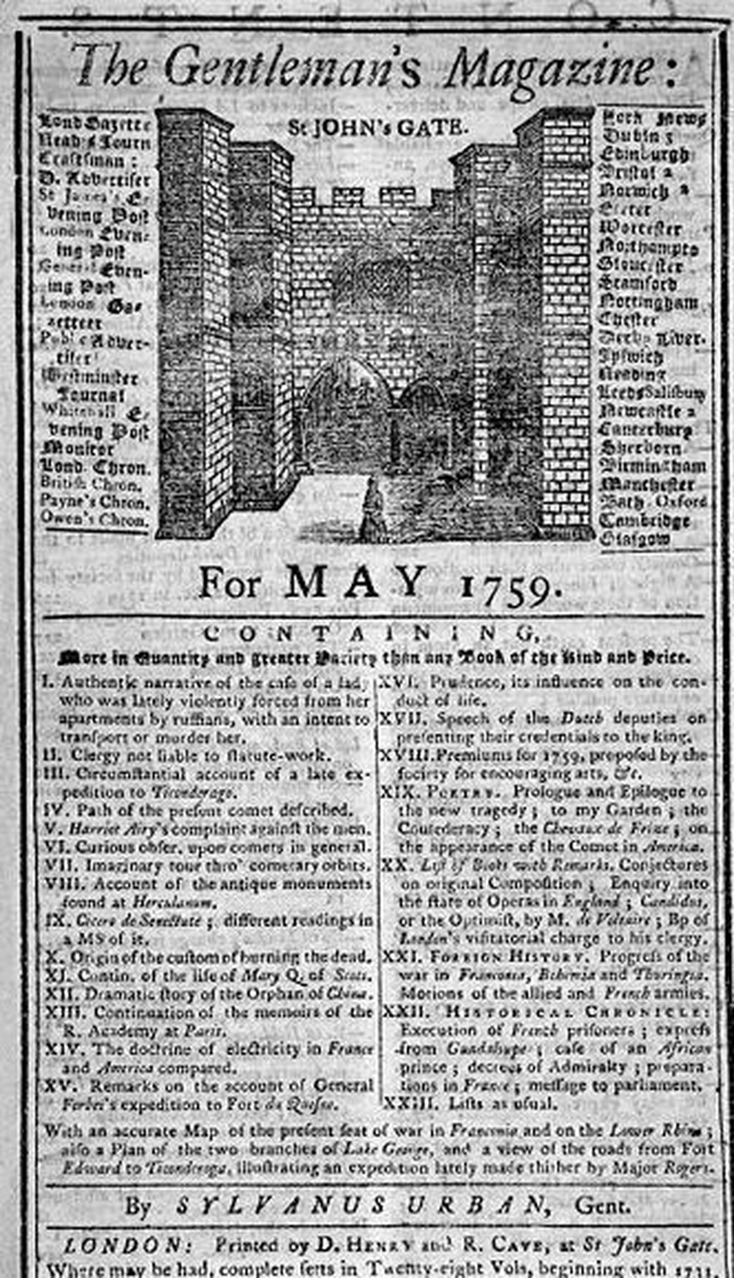 Seltskonnakroonikad said alguse 18. sajandil. Pildil ajaleht «The Gentleman`s Magazine»