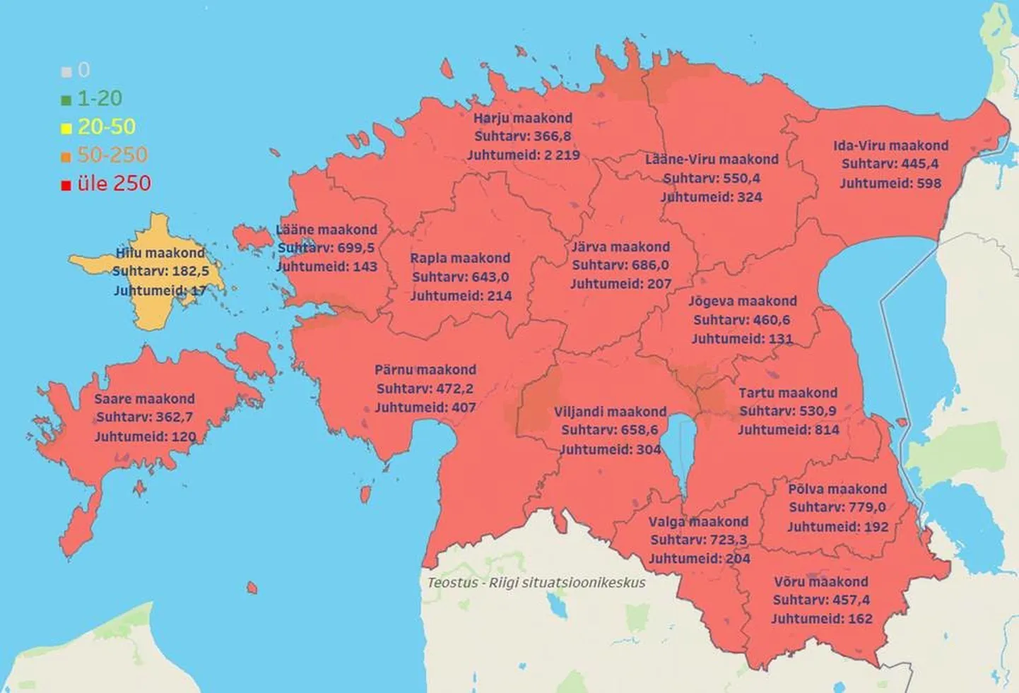 Nakatumine 17.11.21 seisuga