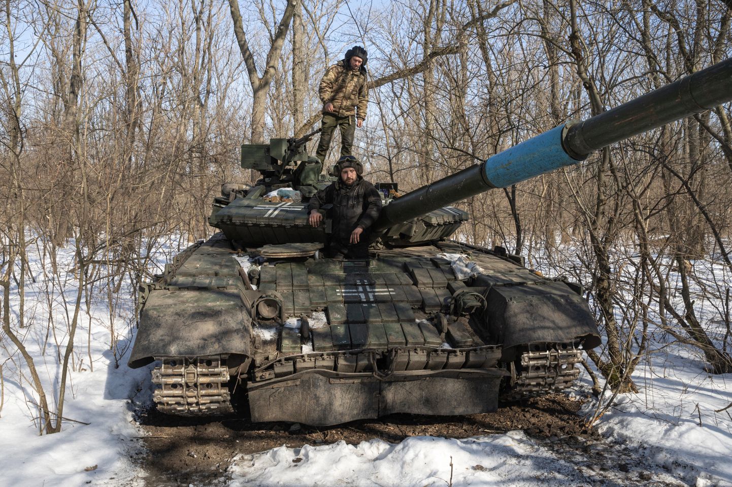 Ukraina tankistid Bahmuti lähedal.