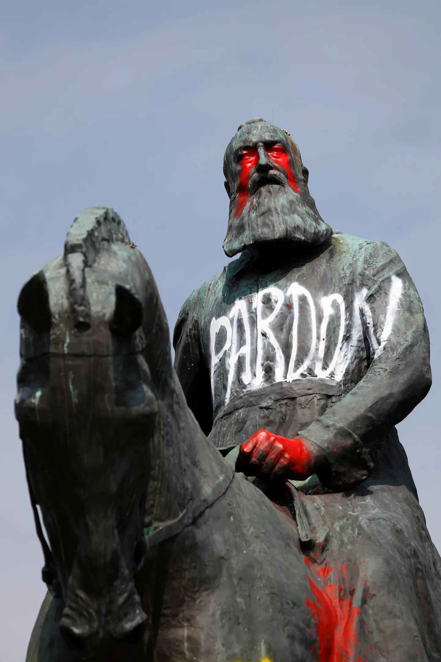 Léopold II ratsamonument Brüsseli kuningapalee lähedal.
