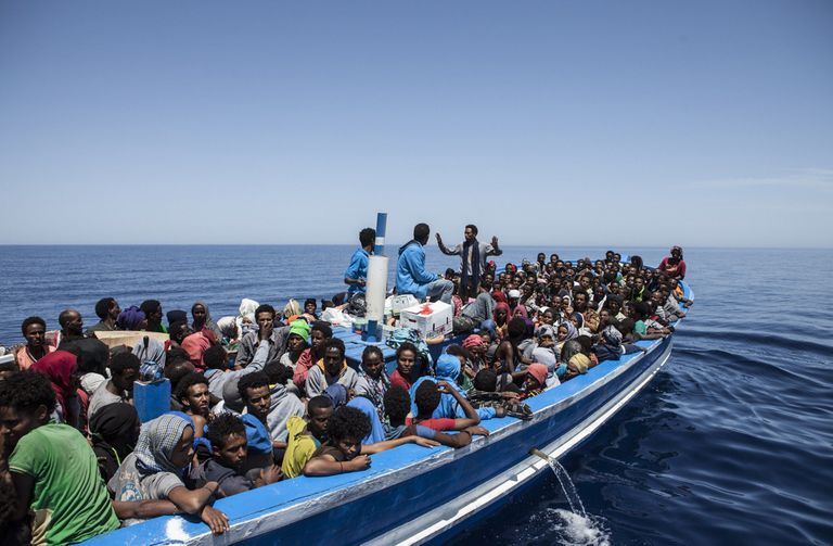Põgenike paat Vahemerel. Foto: Scanpix