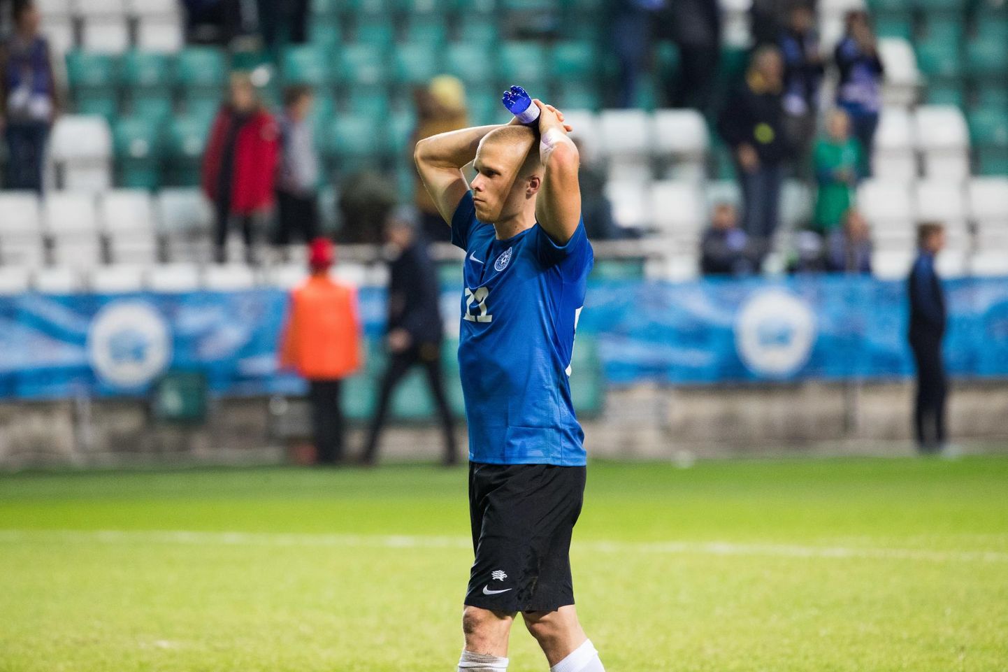 Eesti jalgpallikoondislane Henrik Ojamaa pärast Rahvuste liiga mängus Soome käest saadud 0:1 kaotust. Soodsaid võimalusi loodi sama palju kui vastane, aga punkte saadi tabelisse null.