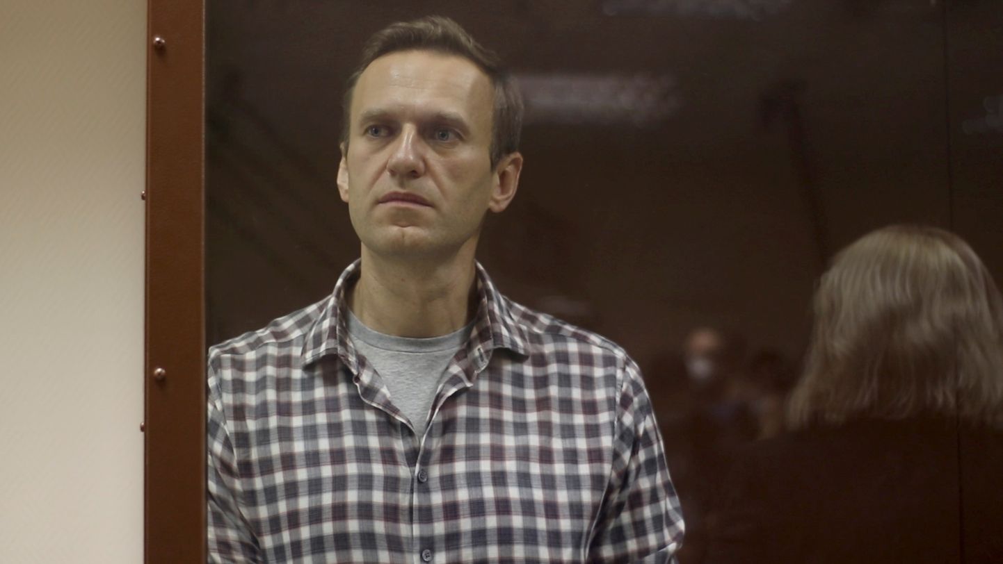 Алексей Навальный в зале суда. Москва, 20 февраля 2021 года.