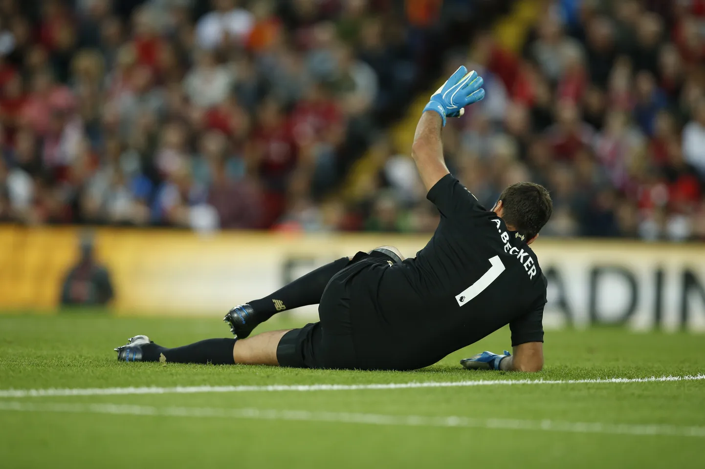 Alisson Becker pärast säärelihase vigastust.