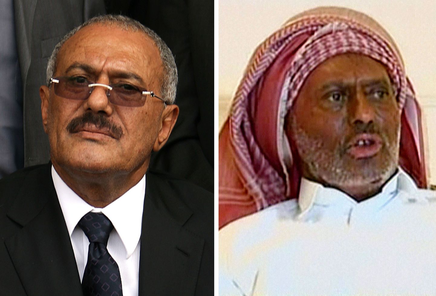 Vasakpoolsel pildil on Jeemeni president Ali Abdullah Saleh aprillis, parempoolne pilt on aga tehtud täna.