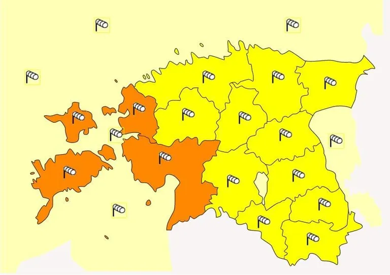 Lääne-Eestile on antud teise astme hoiatus.