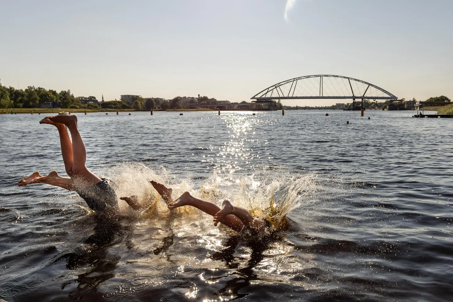 Vaade Pärnu uue silla ehitusele 20. augustil 2024.