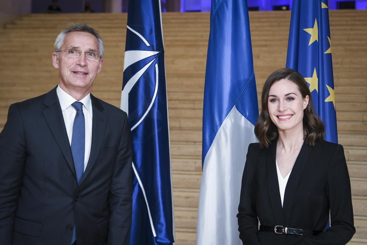 NATO peasekretär Jens Stoltenberg ja Soome peaminister Sanna Marin kohtumisel mullu 25. oktoobril Helsingis.

 