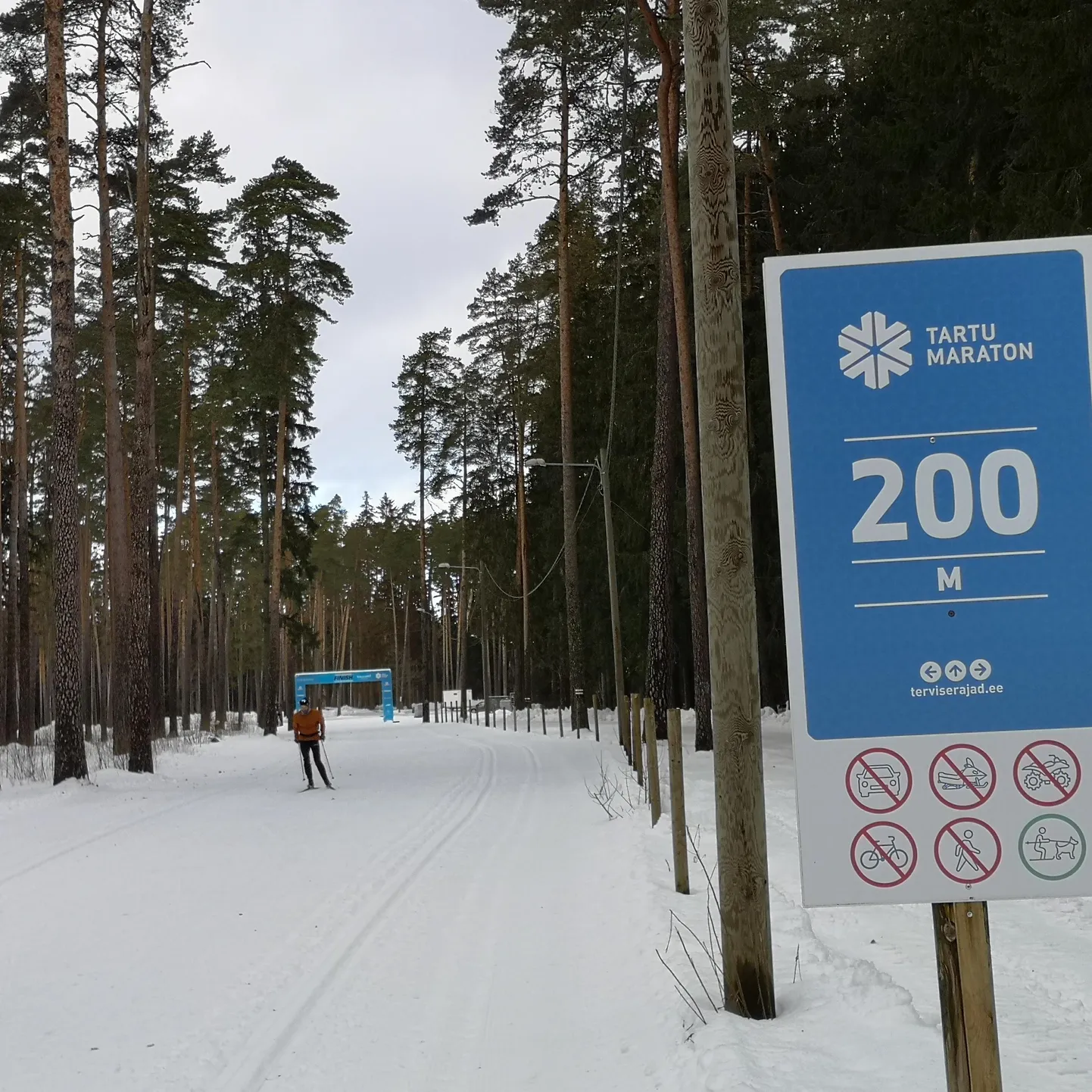 Kui muidu oli Tartu maratoni finiš taamal kurvi taga, siis sel korral toodi see sirge lõppu, sest nii peaks see põnevam olema nii telepildis kui suusatajale.