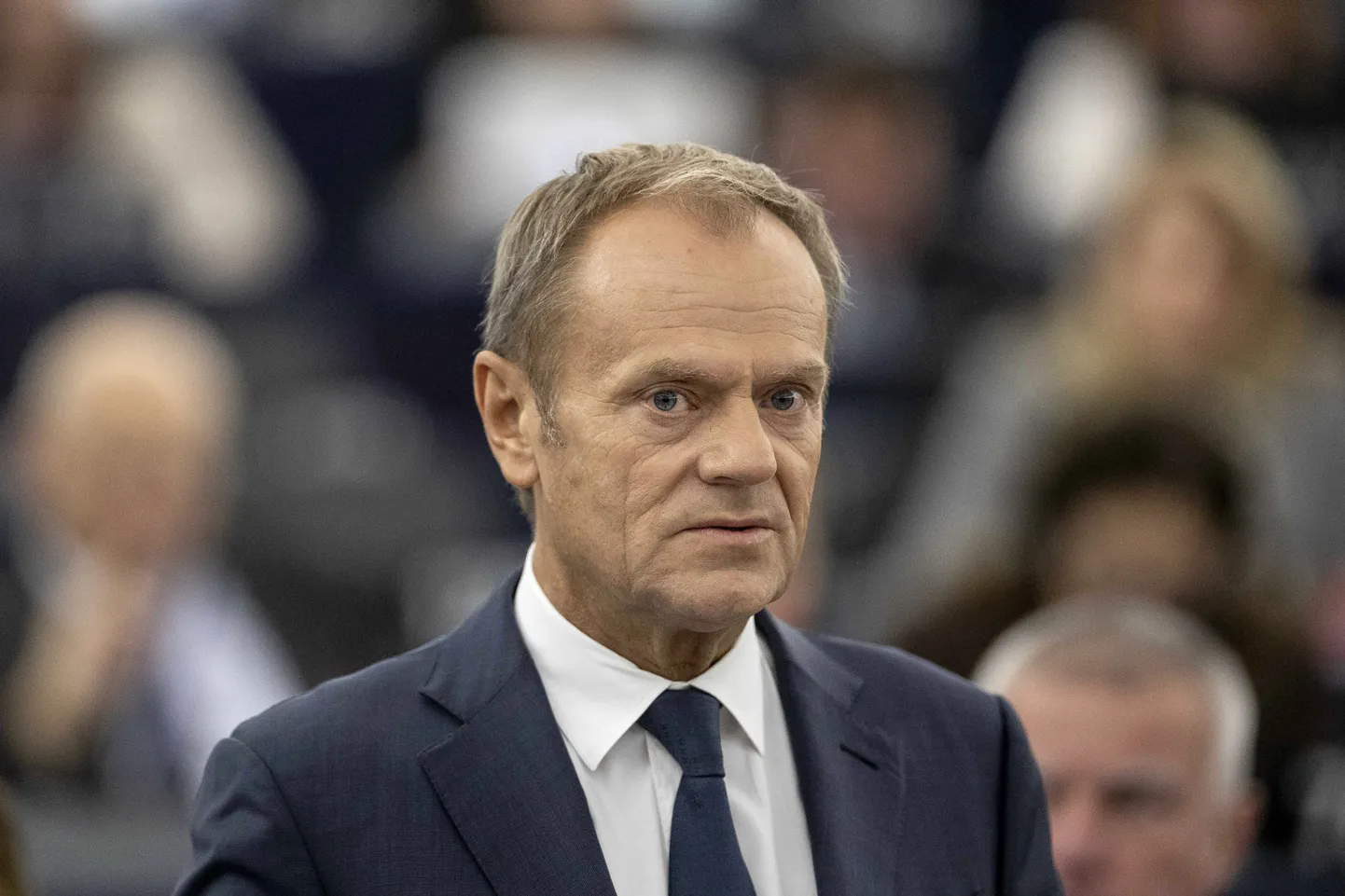 Euroopa Ülemkogu eesistuja Donald Tusk 22. oktoobril Strasbourg'is Euroopa Parlamendi istungil.