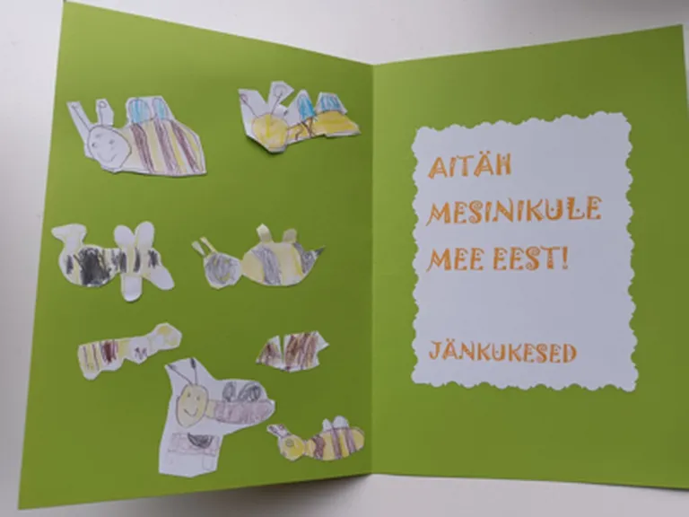 Lasteaia Murumuna lapsed tegid mesinikule tänutäheks ka kaardi.