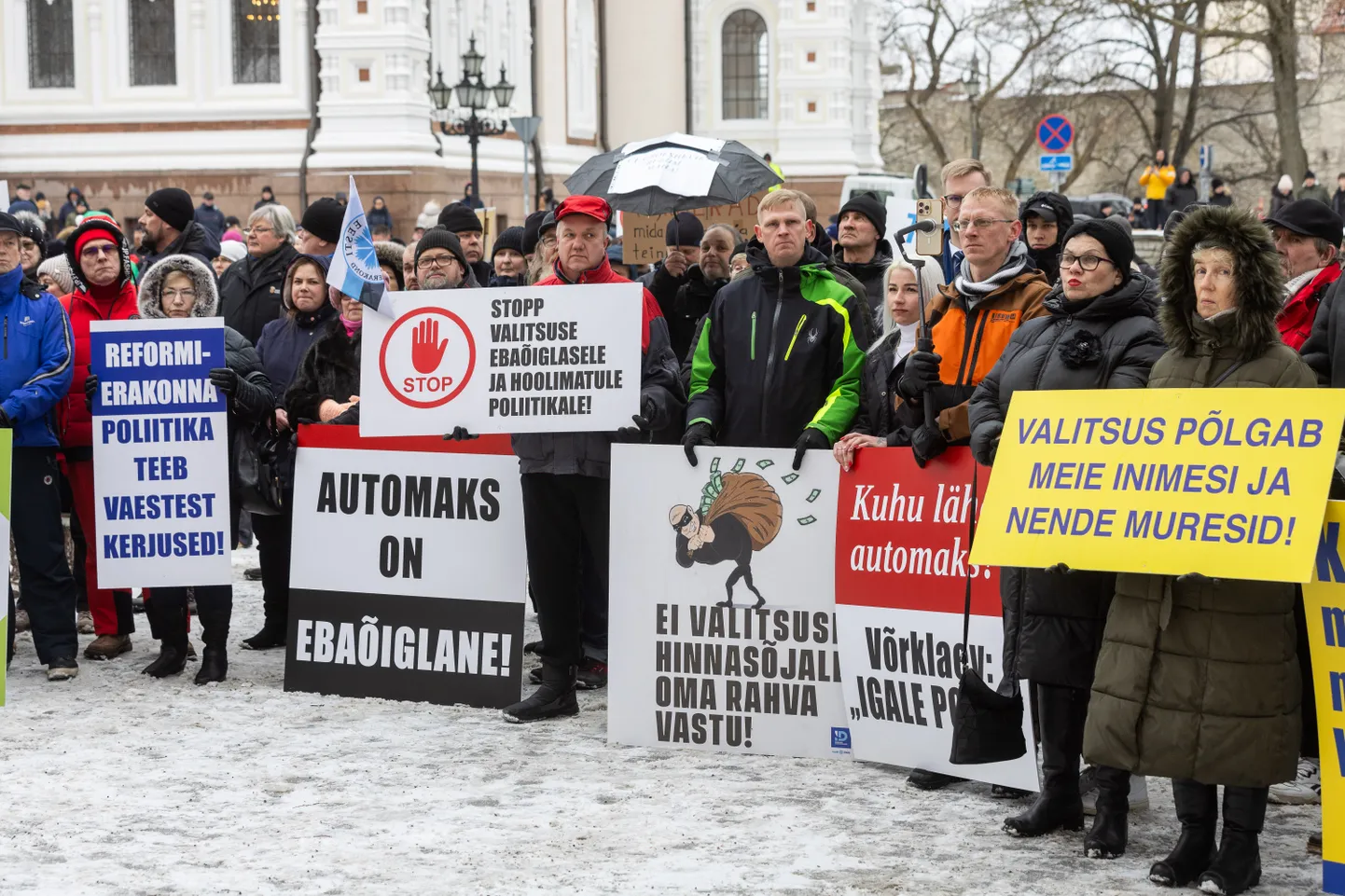Veebruari keskel toimunud EKRE meeleavaldus automaksu vastu.