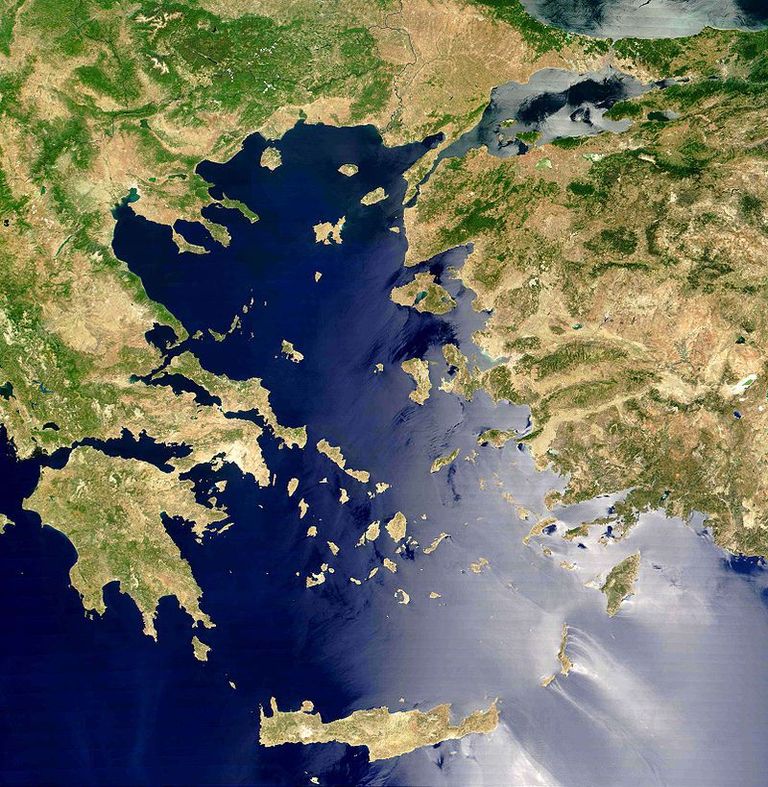 Satelliitpilt Egeuse merest. / wikipedia.org