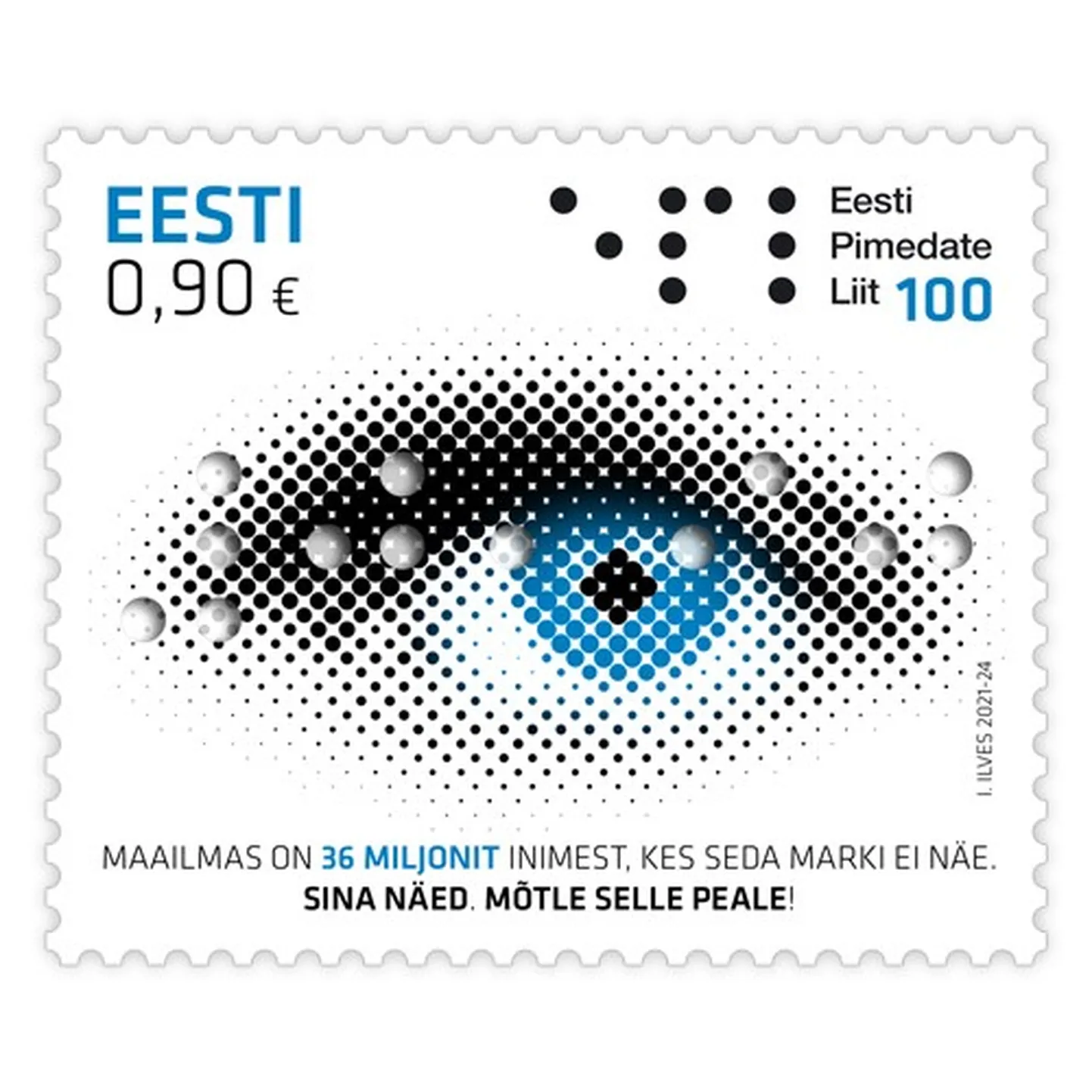 Eesti pimedate liidu 100. aastapäeva tähistab oktoobris käibele tulnud postmark.