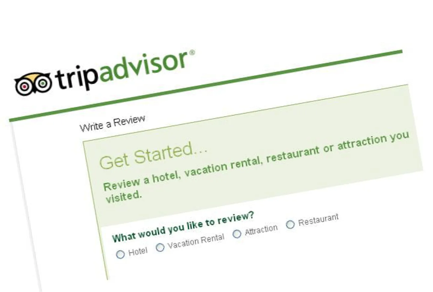 Fragment Tripadvisori lehelt.