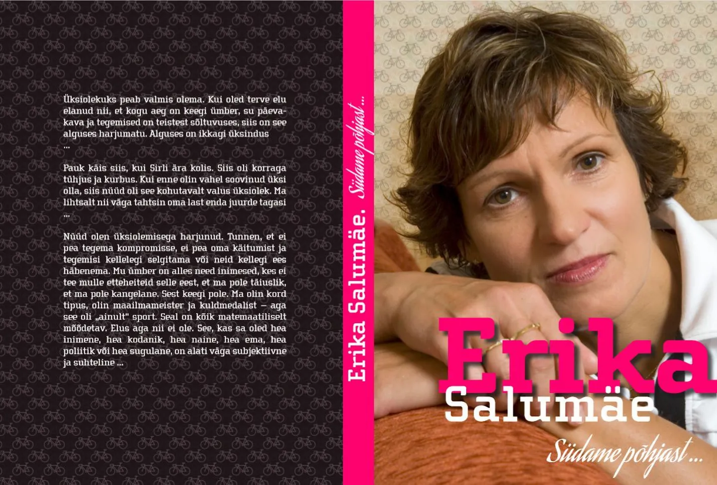 Erika Salumäe elulooraamatu kaaned.