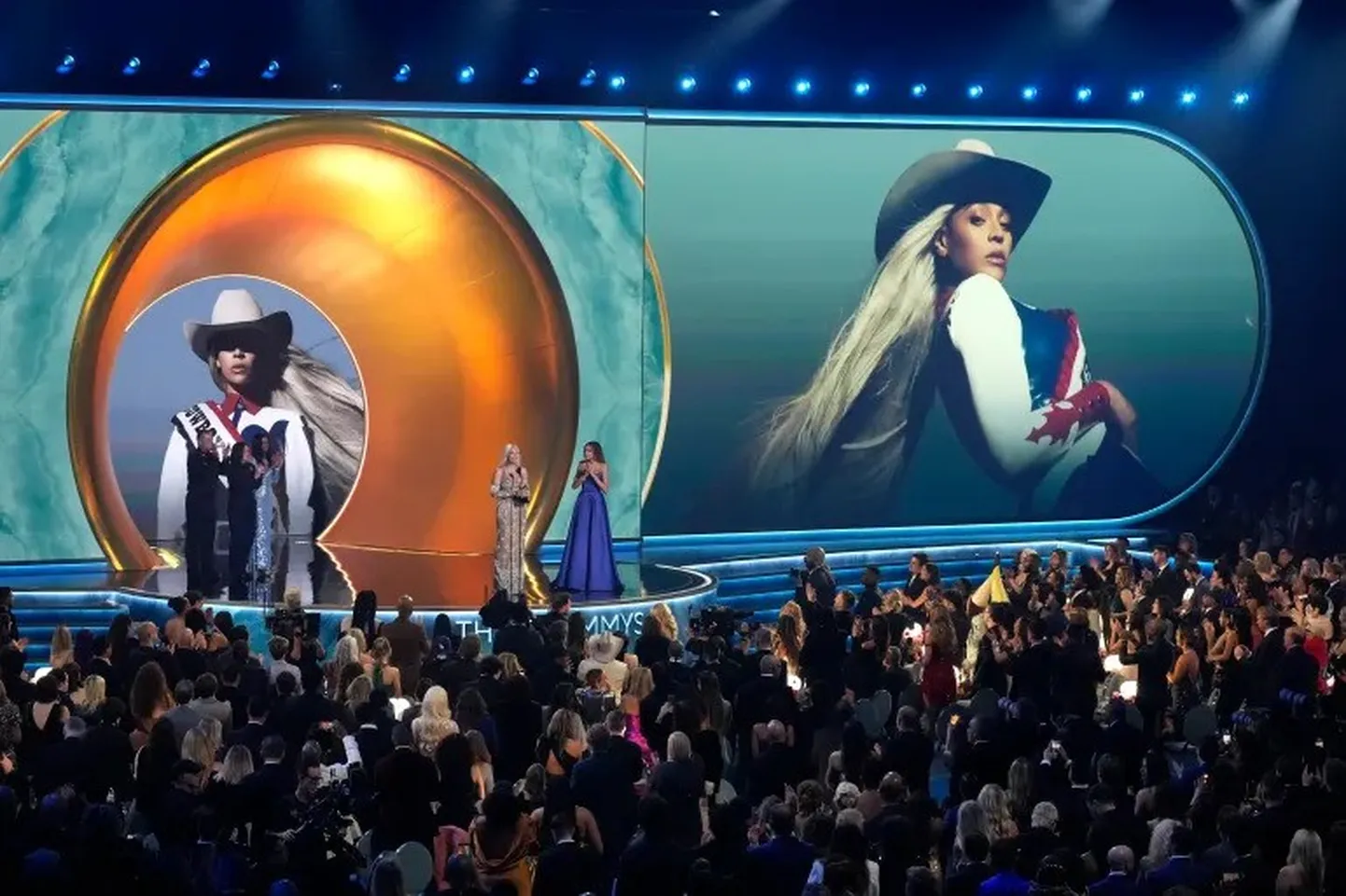 Beyonce accepts the award for album of the year
