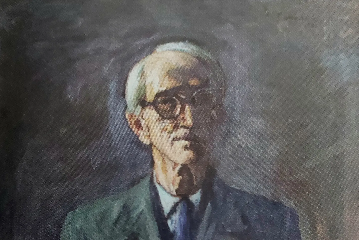 Ivan Sokolovi autoportree fragment. Õlimaal kartongil on valminud aastal 1961 ja kuulub erakogusse.