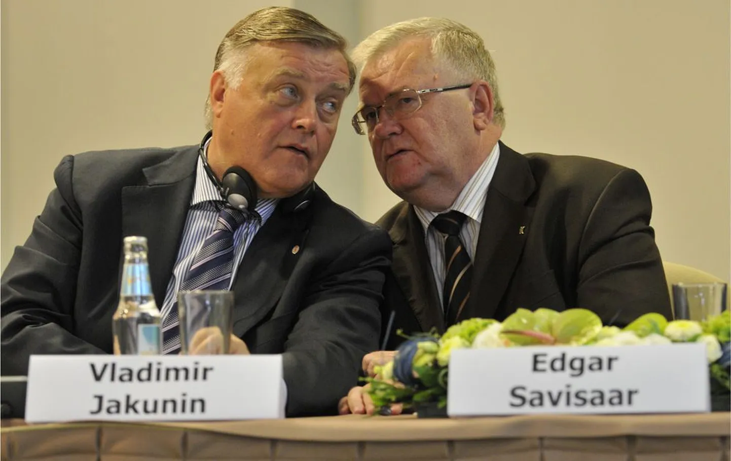 Venemaa Raudteede juht Vladimir Jakunin (vasakul) ja Tallinna linnapea Edgar Savisaar.