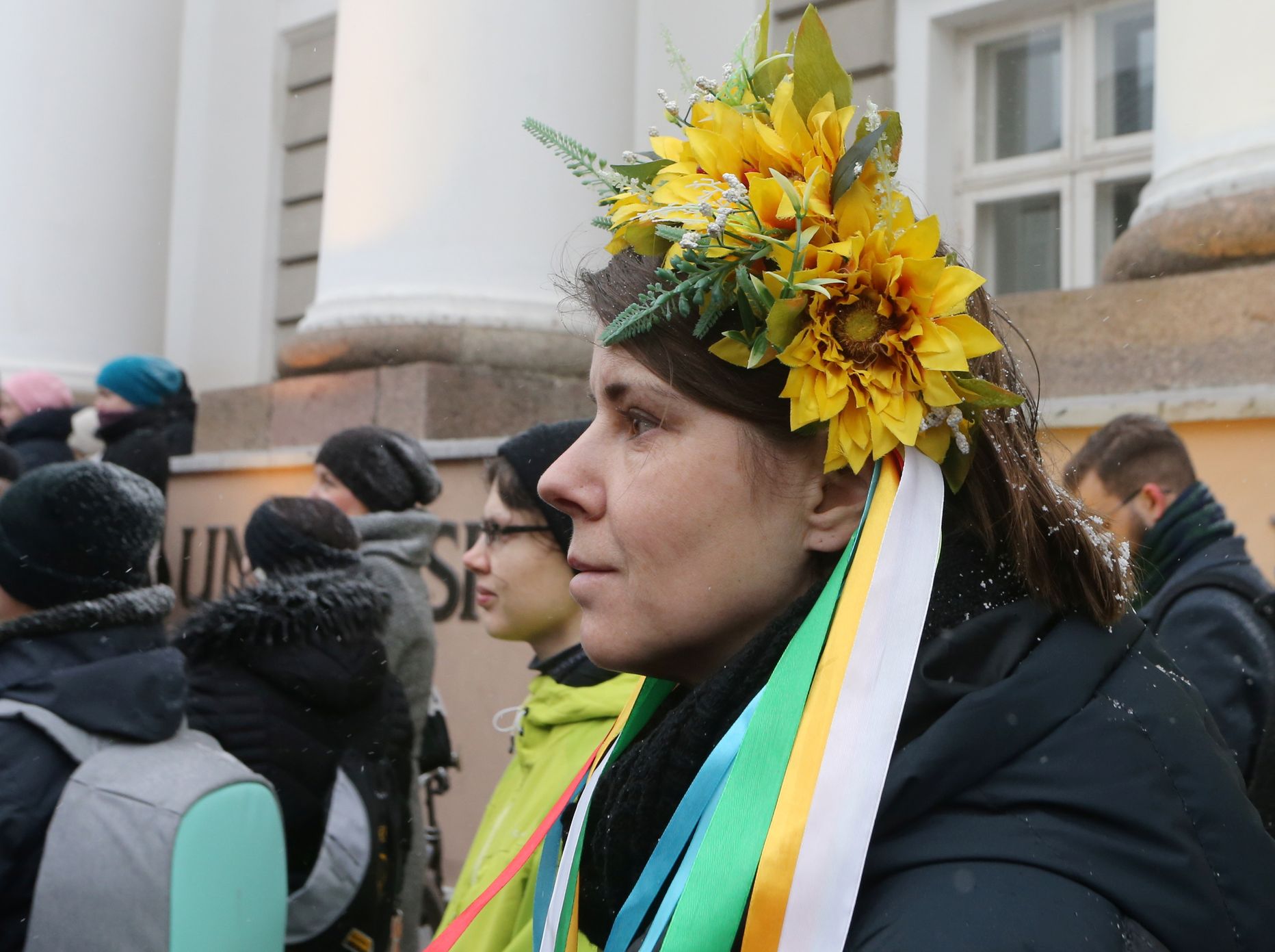 Tartu ülikooli ees võeti üles senati pöördumine Ukraina rahva poole.