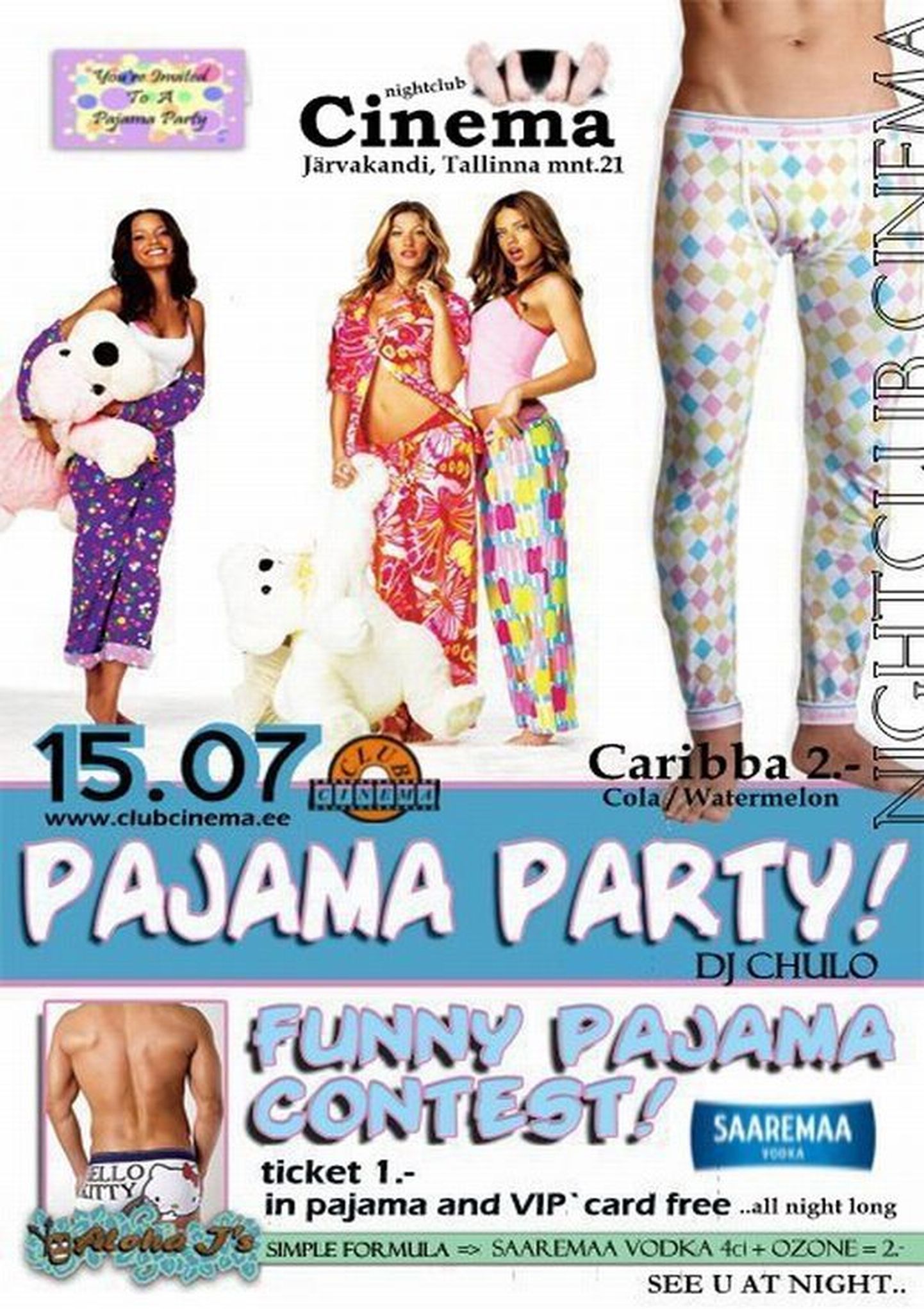 Järvakandi populaarses peokohas Cinema selreedel seksikas pidžaamapidu!
