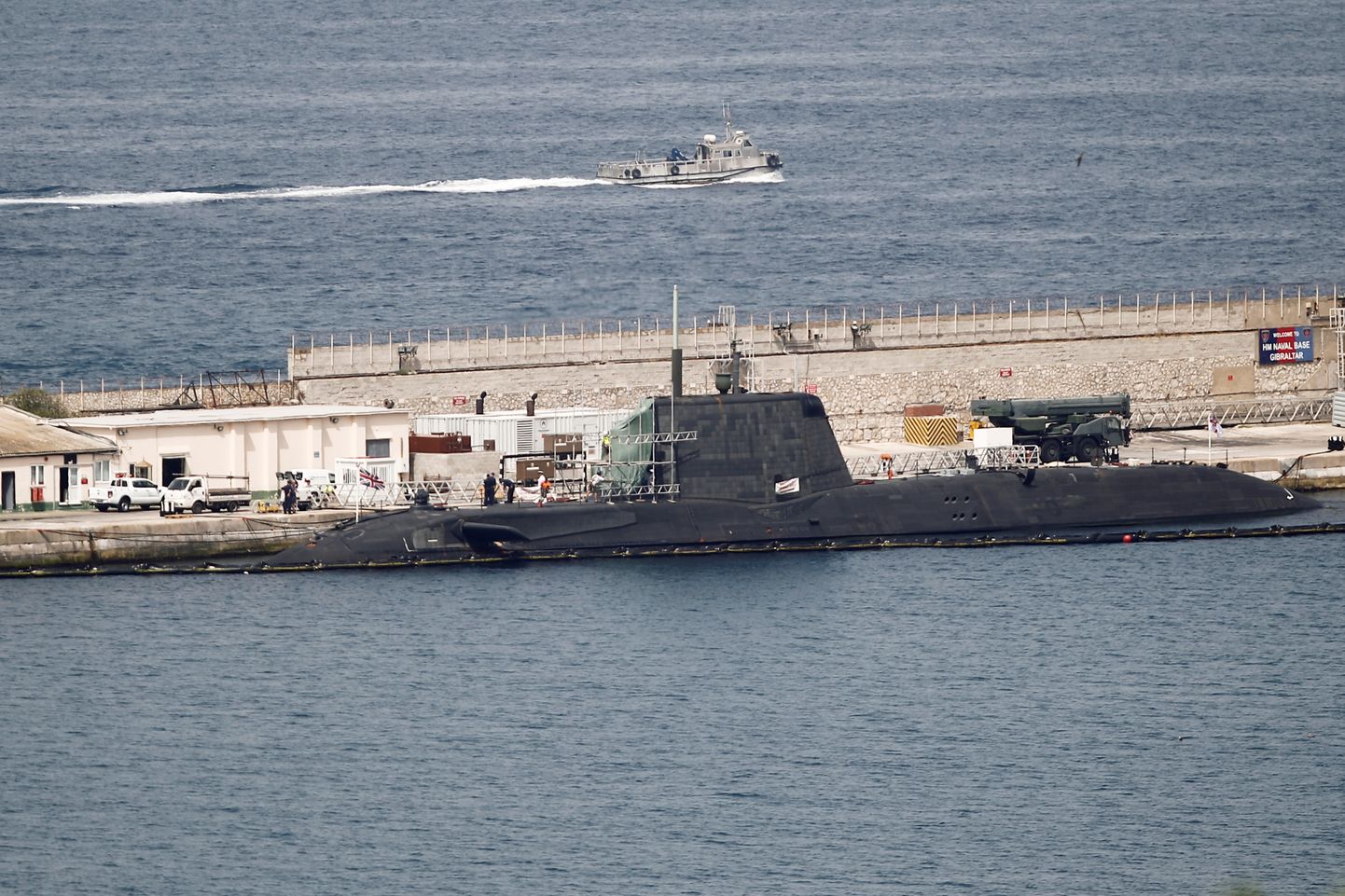 Ühendkuningriigi Astute-klassi tuumaallveelaev HMS Ambush Gibraltaril.