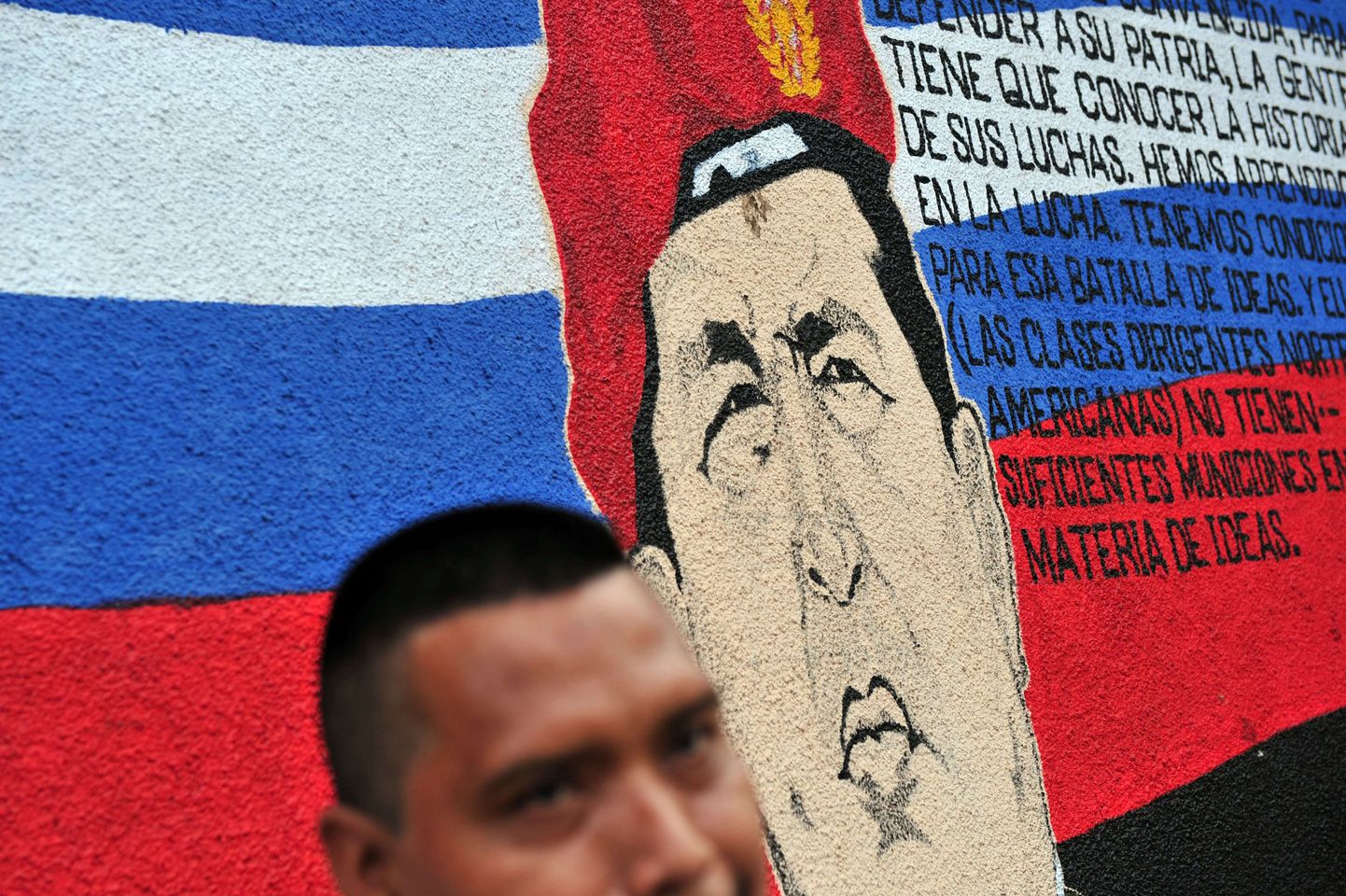 Venezuela presidenti Hugo Chavezet kujutav seinamaaling.