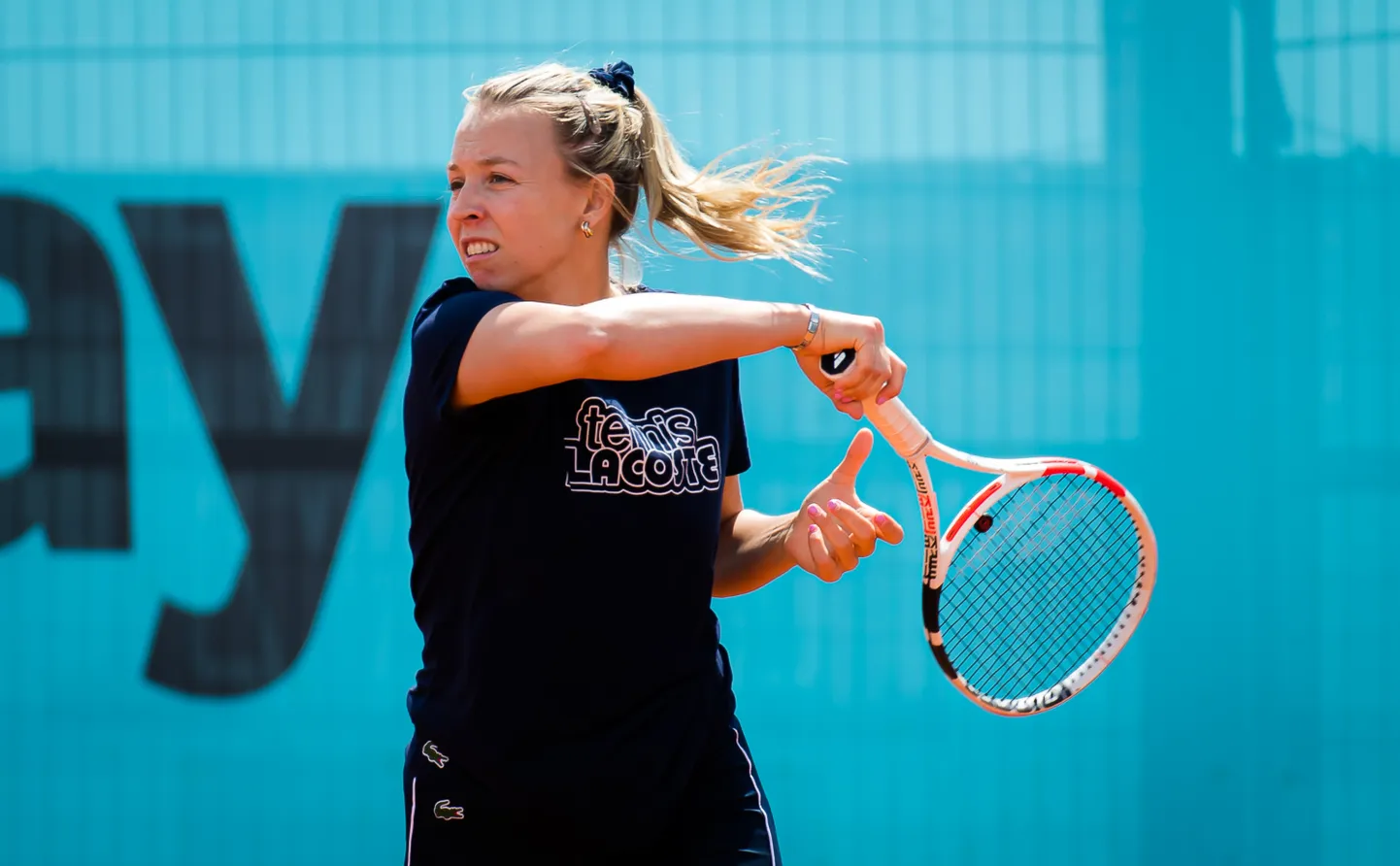 Anett Kontaveit kolmapäeval Madridis treeningul.