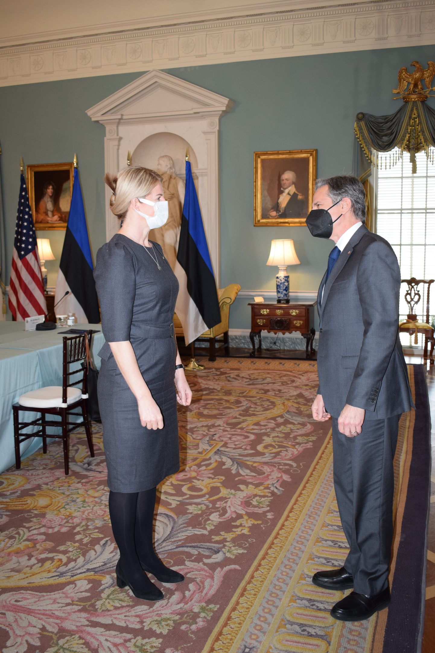 В среду министр иностранных дел Эстонии Эва-Мария Лийметс встретилась в Вашингтоне с министром иностранных дел США Энтони Блинкеном.