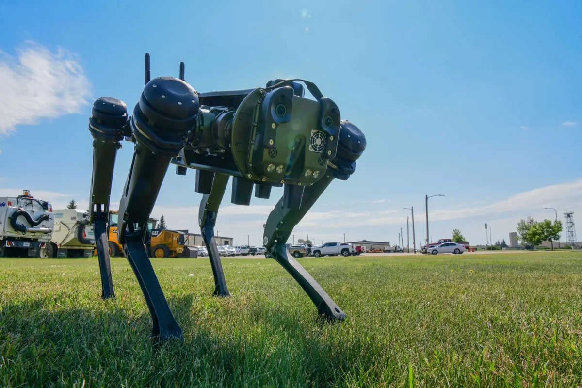 U.S. Air Force pilots are also training with the new Vision 60 robotic dog at Minot Air Force Base. It is being used in certain situations to replace fighters, support personnel, and sentry dogs.